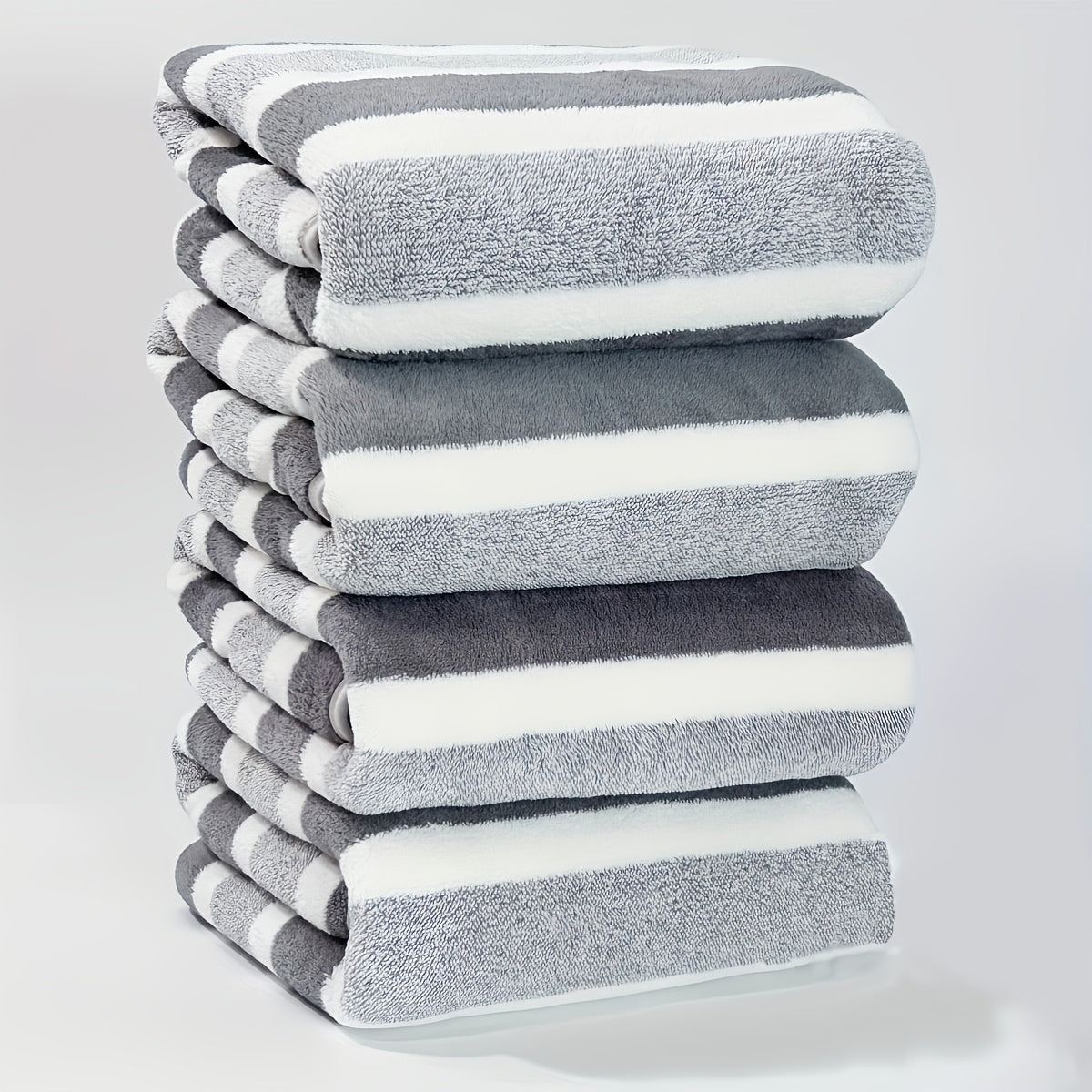 Super Soft Bath Towels Four Super Soft Absorbent Bath Towels Suit - Quick-Drying Shower Strip - Family Bathroom Essential