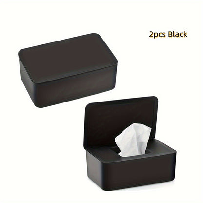 Tissue Box Wet Wipe Box Mask Box Storage Box Pack Of 2 Wet Wipes Dispenser Box, Toilet Paper Box With Lid, Napkin Box, Baby Wipes Box, Tissue Box, Napkin Box With Lid
