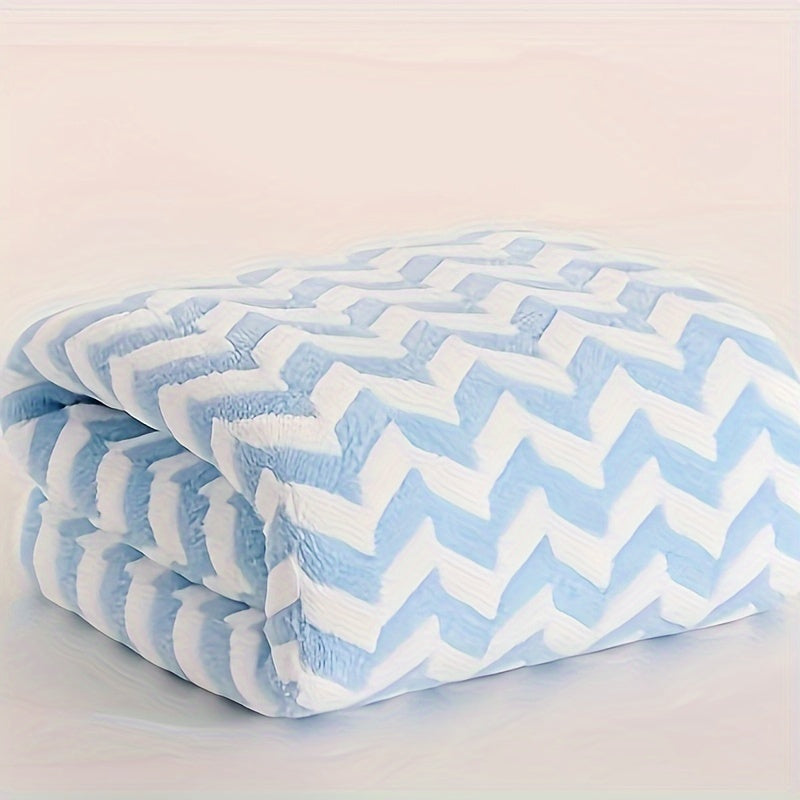 6pcs Vibrant Super Fiber Bath Towels Set - Ultra Soft, Quick-Dry, Super Absorbent, Chevron Pattern in 6 Colors, Ideal for Home, Pool, Gym, 27.5 x 55.1 Inches