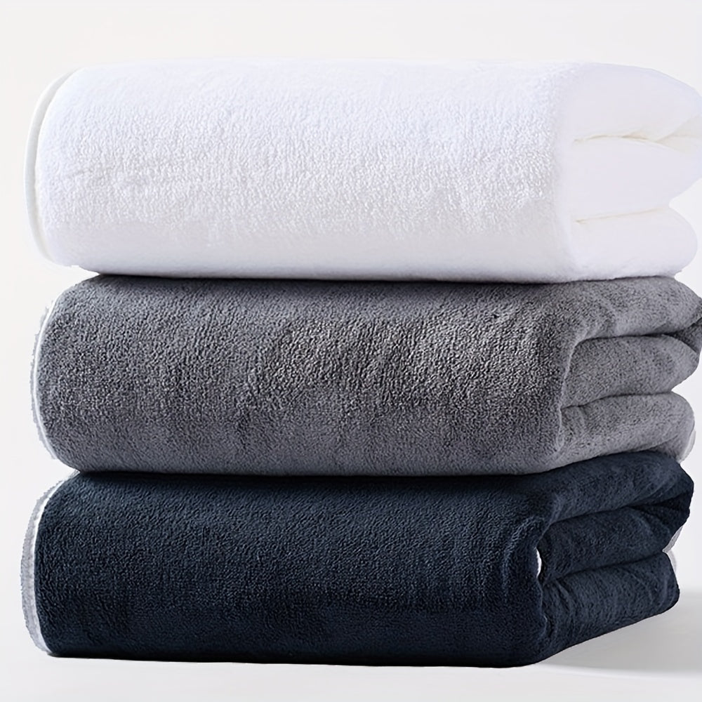 3pcs Warp knitted coral velvet Bath Towels Set, Soft Absorbent Towels, Suitable for Sensitive Skin Daily Use, 3 Bath Towels, Soft Skin-friendly Towel for Bathroom Gym Hotel Spa
