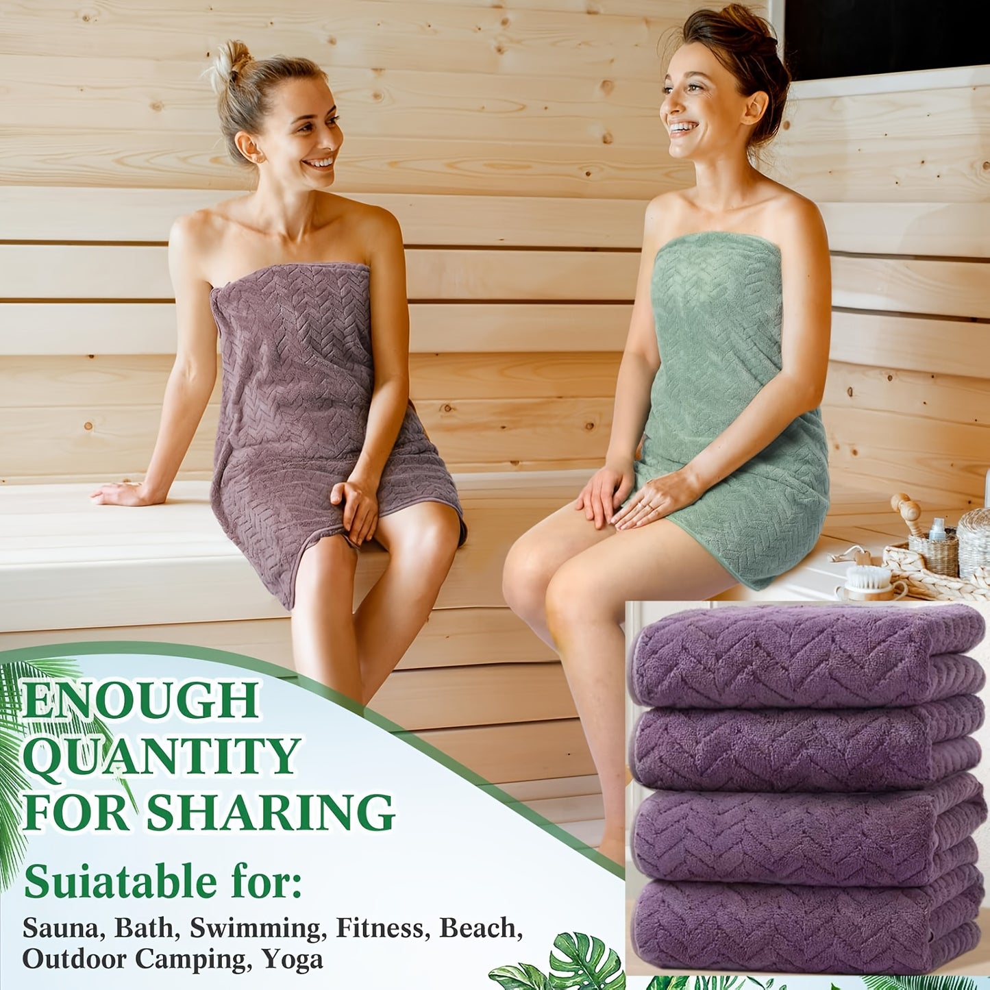High-Quality BAYEXE 4pcs Set of Bath Towels | 27.5 Inches X 55 Inches | Absorbent, Lint-Free, Soft, Quick-Drying | Suitable for Swimming, Fitness, Sauna, Bathroom | Autumn, Winter, Christmas