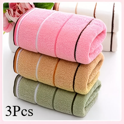 Set of 3 Luxurious Bath Towels, Made of 100% Polyester, Woven, Measuring 28.74X12.99 Inches, 100Gsm, Soft And Absorbent, Quick-Drying Towels Suitable for Bathrooms And Kitchens, Face Towels.