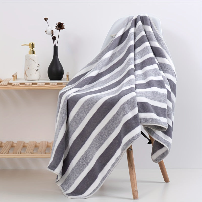 5pcs Striped Bath Towel Set, Absorbent & Quick-drying Showering Towel, Super Soft & Skin-friendly Bathing Towel, For Home Bathroom, Ideal Bathroom Supplies, Family Essentials