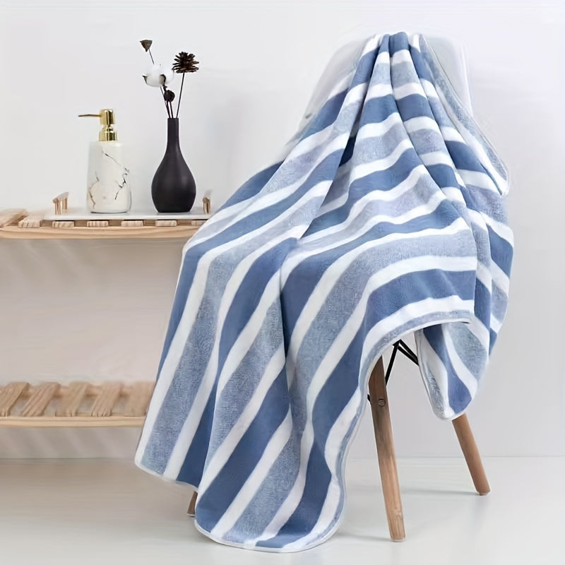 5pcs Striped Bath Towel Set, Absorbent & Quick-drying Showering Towel, Super Soft & Skin-friendly Bathing Towel, For Home Bathroom, Ideal Bathroom Supplies, Family Essentials