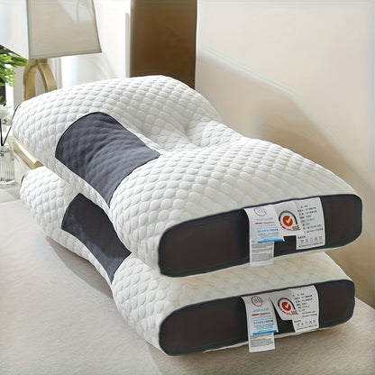 Soft Orthopedic Neck Pillow 1pc Soft Orthopedic Knitted Massage Neck Pillow - Adjustable Ergonomic Support, Machine Washable, Removable Cover, 100% Polyester Fiber