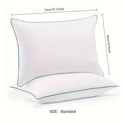 Two-Piece Standard-Size Deluxe Cooling Bed Pillow - Soft 3D microfiber padding provides optimal support and breathable cover provides cool comfort, promotes deeper sleep and reduces bumps, making it ideal for side, back and prone sleepers