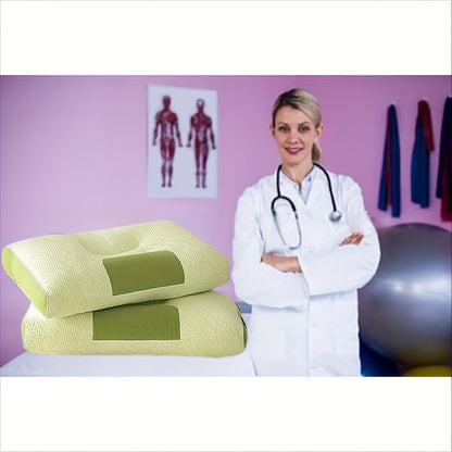 A new bamboo charcoal fiber SPA washable neck pillow, breathable pillow, Ergonomic Pillow, Advanced Cervical Pillow Cozy Sleeping, Odorless Ergonomic Contour Pillows, Orthopedic Bed Pillow for Side Back Stomach Sleeper, Pillow Side Sleeper