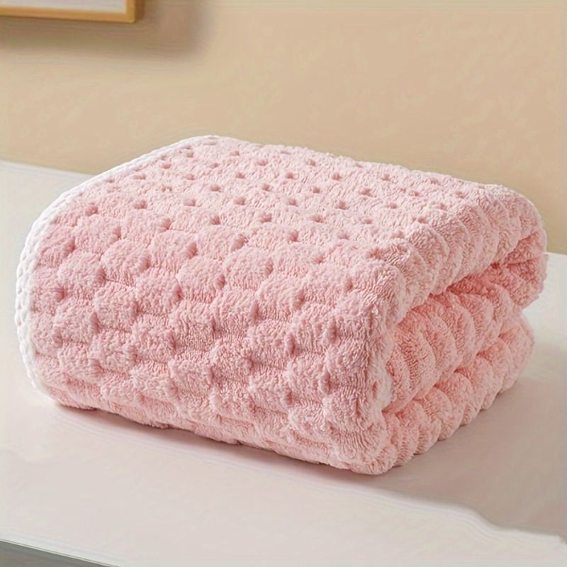 Luxurious Microfiber Bath Towel, Soft, Absorbent Quick-Dry Coral Fleece, Hair-Resistant, Universal Fit, Polyester Fiber, for Bathroom Essentials