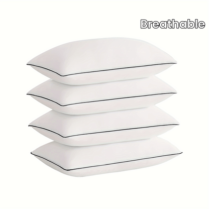 Two-Piece Standard-Size Deluxe Cooling Bed Pillow - Soft 3D microfiber padding provides optimal support and breathable cover provides cool comfort, promotes deeper sleep and reduces bumps, making it ideal for side, back and prone sleepers