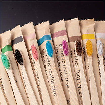 60pcs Bamboo Toothbrushes, Suitable for Adults, Soft Nylon Bristles, 100% Biodegradable, Full Head Design, Suitable for Deep Oral Cleaning and Daily Teeth Care - Unscented, Suitable for Men and Women, High-Quality Toothbrush Set