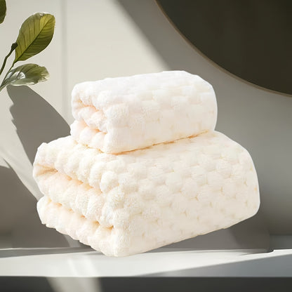 Ultra Soft Cloud Grid Bath Towels Set - Super Absorbent, Quick-Dry Microfiber for Spa & Fitness, Durable Everyday Use - Suitable for Autumn And Winter