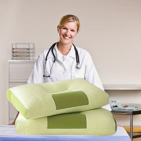 A new bamboo charcoal fiber SPA washable neck pillow, breathable pillow, Ergonomic Pillow, Advanced Cervical Pillow Cozy Sleeping, Odorless Ergonomic Contour Pillows, Orthopedic Bed Pillow for Side Back Stomach Sleeper, Pillow Side Sleeper
