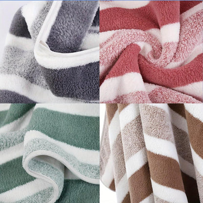 2pcs Striped Luxury Bath Towel Set, Super Soft, Quick Dry, Unscented, Super Absorbent, Gentle on Skin, Fashionable Multi-color Design, for Home and Spa Use, Relaxed-textured-hair, Normal Hair