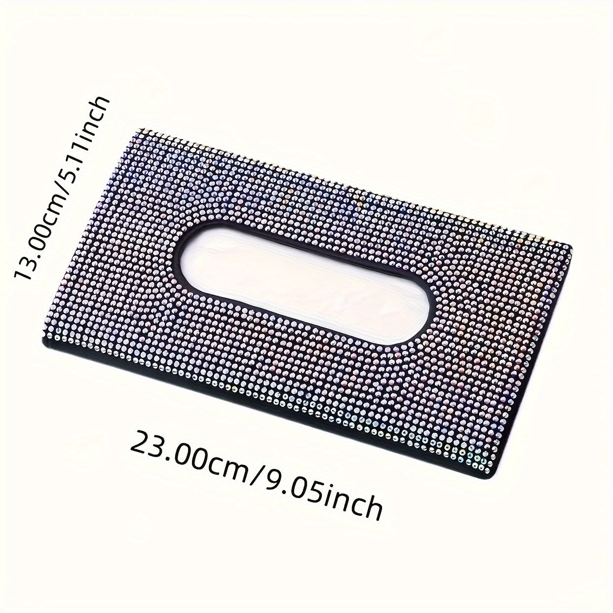 1pc Car Diamond Tissue Box, Car Sunshade Tissue Box, Flash Rhinestone Tissue Bag, Artificial Crystal Tissue Box.