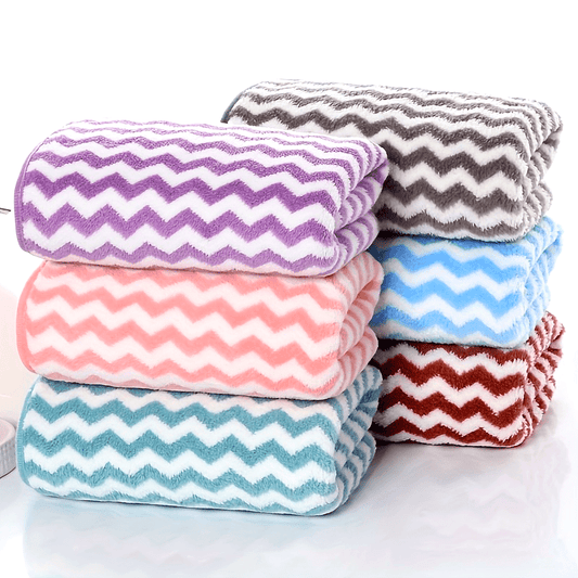 6pcs Vibrant Super Fiber Bath Towels Set - Ultra Soft, Quick-Dry, Super Absorbent, Chevron Pattern in 6 Colors, Ideal for Home, Pool, Gym, 27.5 x 55.1 Inches