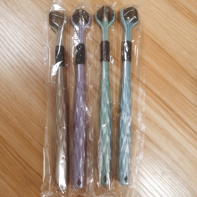 4-Pack Soft Bristle 3D Manual Toothbrushes for Adults, Multi-Angle Cleaning, Durable Soft Nylon Bristles, Comfort Grip Handle, No Batteries Required