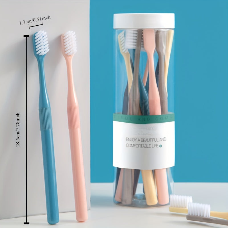 10PCS Adult Toothbrushes Set - Microfiber Soft Bristle, Organic,, for Ages 14+ - Morandi Color Toothbrush Bulk Pack