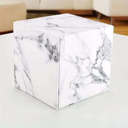 1pc Marble Tissue Box Storage 1pc, Tissue Box, Marble Pattern PU Leather Tissue Box, Home Daily Use Desktop Tissue Storage Box, Suitable For Bedroom, Living Room And Car, Home Decoration, Bathroom Gadgets, Christmas Decorations