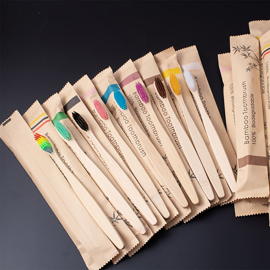 60pcs Bamboo Toothbrushes, Suitable for Adults, Soft Nylon Bristles, 100% Biodegradable, Full Head Design, Suitable for Deep Oral Cleaning and Daily Teeth Care - Unscented, Suitable for Men and Women, High-Quality Toothbrush Set