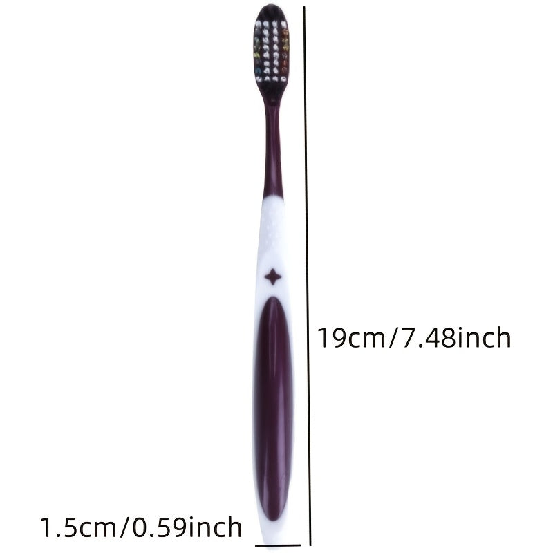 10pcs Multi-Color Adult Hard Bristle Toothbrushes with Large Brush Heads - High-Density Filaments for Effective Smoke & Stain Removal, Individually Wrapped for Hygiene