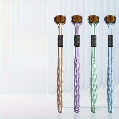 4-Pack Soft Bristle 3D Manual Toothbrushes for Adults, Multi-Angle Cleaning, Durable Soft Nylon Bristles, Comfort Grip Handle, No Batteries Required