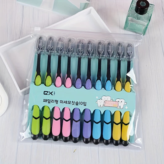 10pcs Soft-bristled Toothbrush Set - Family Oral Care Use Sharpened Soft-bristled Bamboo Charcoal Soft-bristled Toothbrush for Cleaner, Soft-bristled Toothbrush Set for Men and Women Family Couple Toothbrush