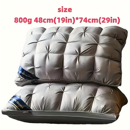 2pcs Luxury 5-Star Hotel Quality Pillows, 19x29 inches - Deep Sleep Neck Support, Four Seasons Non-Collapse High Pillow Core, Low Allergy Polyester Fiber Cover, Machine Washable, Modern Pillow Design | Soft Texture Surface, Sleeping Pillow