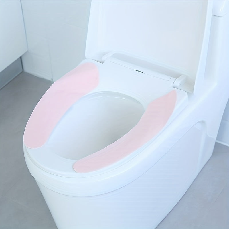 6pcs Universal Waterproof Adhesive Plush Toilet Seat Cushion Ring - Soft, Reusable, and Easy to Clean - Self-Adhesive, Fits All Ceramic Toilet Seats, Perfect for All Seasons