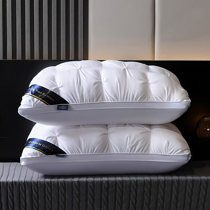 Luxurious 5-Star Hotel Quality Pillow, 19X29 Inches, 600G - Deep Sleep Neck Support, Non-Collapsing High-Density Core, Suitable for All Seasons, Hypoallergenic Polyester Cover, Machine Washable.