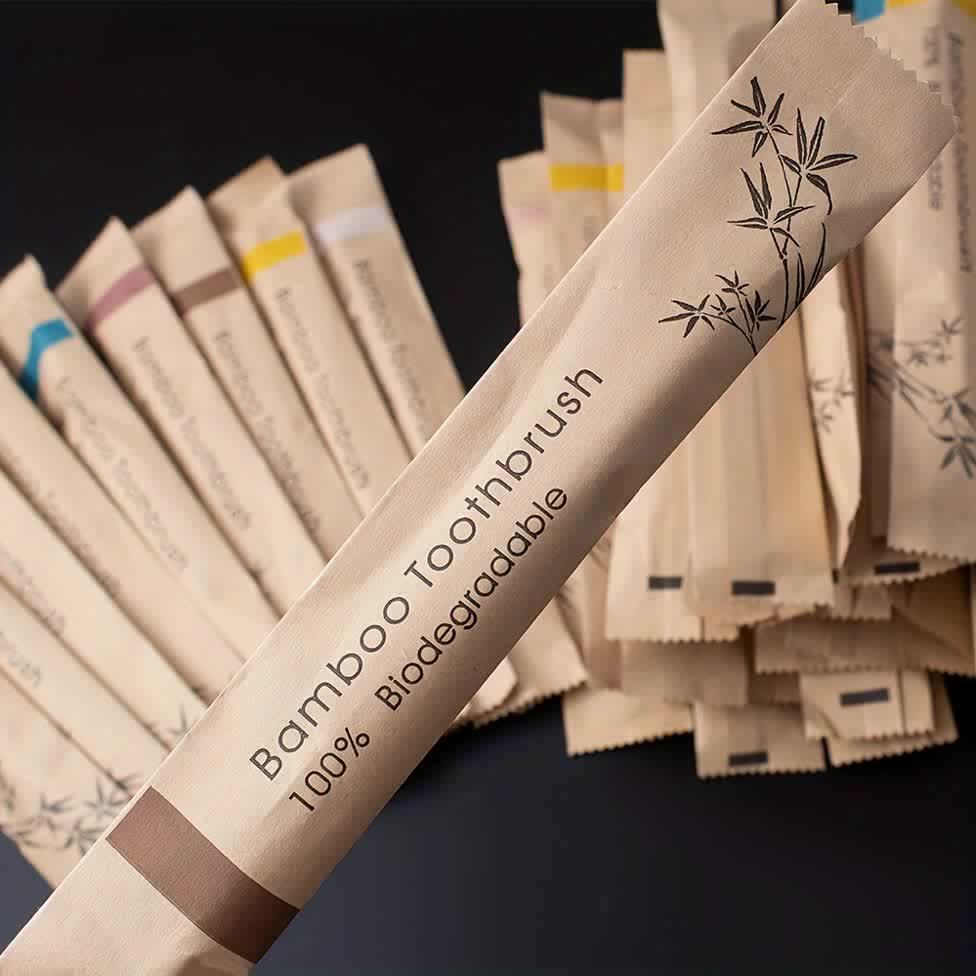 60pcs Bamboo Toothbrushes, Suitable for Adults, Soft Nylon Bristles, 100% Biodegradable, Full Head Design, Suitable for Deep Oral Cleaning and Daily Teeth Care - Unscented, Suitable for Men and Women, High-Quality Toothbrush Set