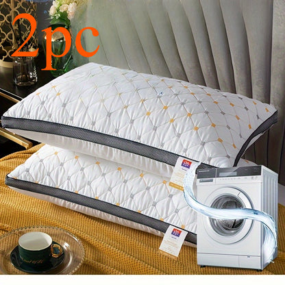 2pcs Boho Style Quilted Polyester Pillows - Zippered, Machine Washable, Multi-Position Comfort for Dorm & Hotel Use, Fantasy Themed, All-Season