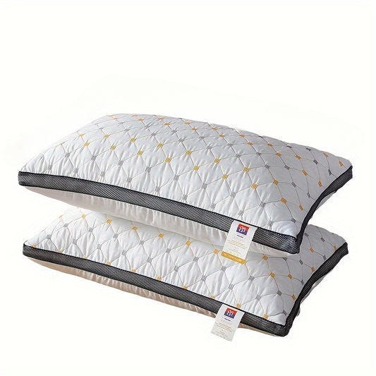 2pcs Boho Style Quilted Polyester Pillows - Zippered, Machine Washable, Multi-Position Comfort for Dorm & Hotel Use, Fantasy Themed, All-Season