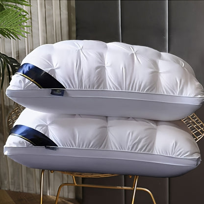 2pcs Luxury 5-Star Hotel Quality Pillows, 19x29 inches - Deep Sleep Neck Support, Four Seasons Non-Collapse High Pillow Core, Low Allergy Polyester Fiber Cover, Machine Washable, Modern Pillow Design | Soft Texture Surface, Sleeping Pillow