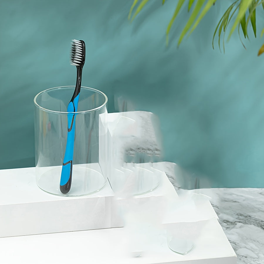 Bamboo Charcoal Toothbrushes, Soft Bristle, Adult Large Head, Firm Bristle, Colorful Ergonomic Handles, Oral Care, With Individual Cases