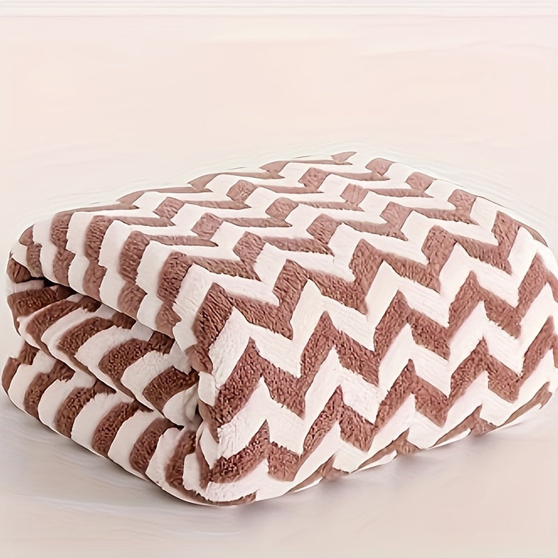 6pcs Vibrant Super Fiber Bath Towels Set - Ultra Soft, Quick-Dry, Super Absorbent, Chevron Pattern in 6 Colors, Ideal for Home, Pool, Gym, 27.5 x 55.1 Inches