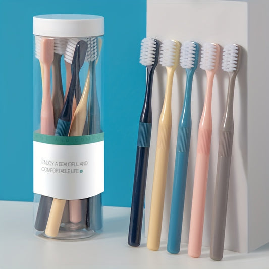 10PCS Adult Toothbrushes Set - Microfiber Soft Bristle, Organic,, for Ages 14+ - Morandi Color Toothbrush Bulk Pack